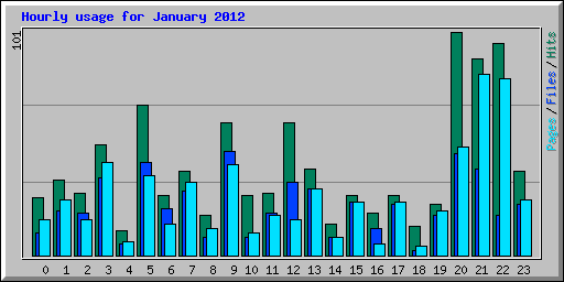 Hourly usage for January 2012