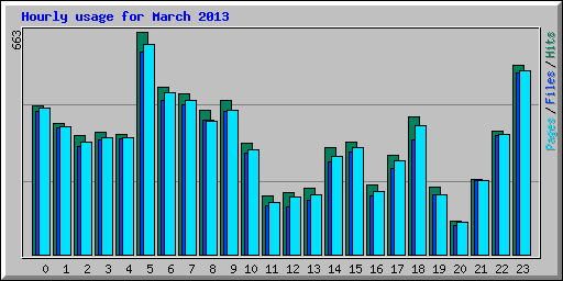 Hourly usage for March 2013