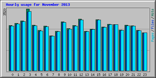 Hourly usage for November 2013