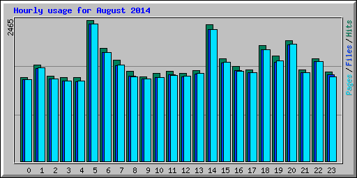 Hourly usage for August 2014