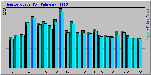 Hourly usage for February 2015