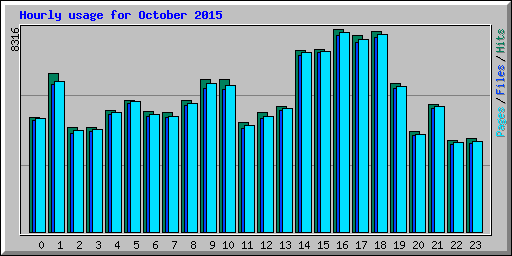 Hourly usage for October 2015
