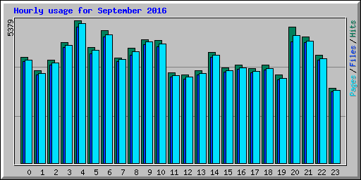 Hourly usage for September 2016