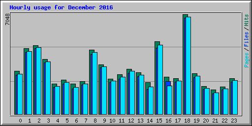 Hourly usage for December 2016