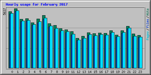 Hourly usage for February 2017