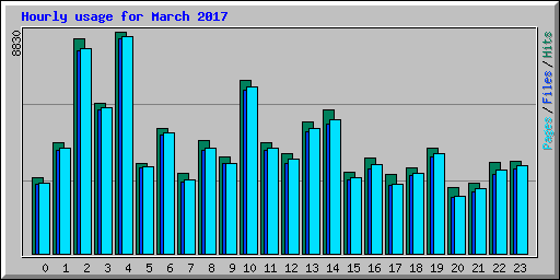Hourly usage for March 2017