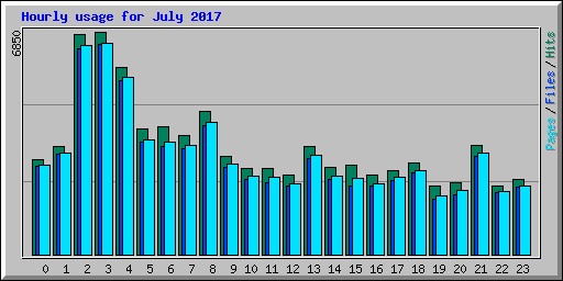 Hourly usage for July 2017