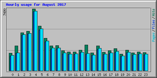 Hourly usage for August 2017