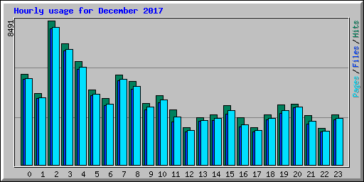 Hourly usage for December 2017